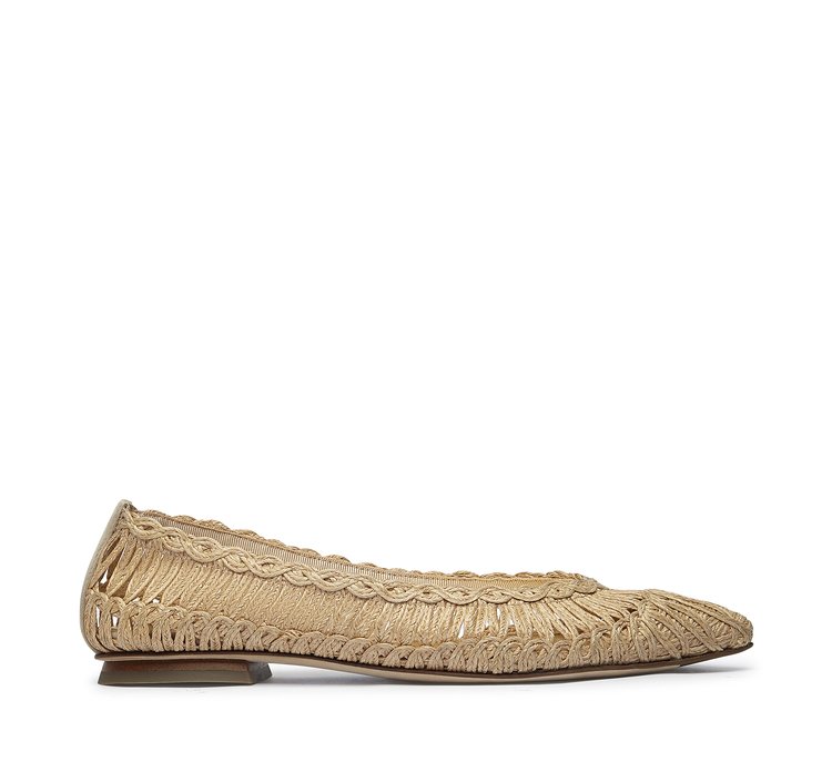 Fabi raffia ballet flat