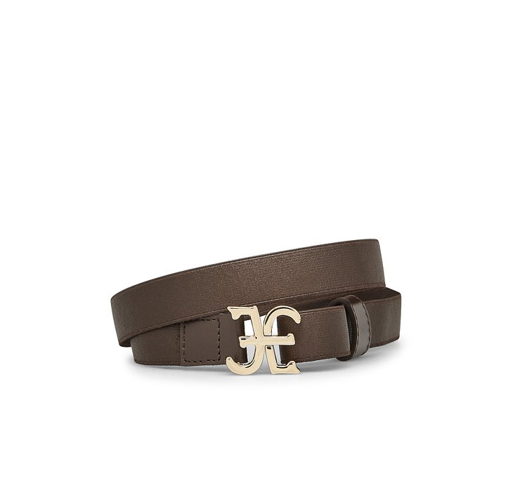 Elastic belt with logo-bearing fastening