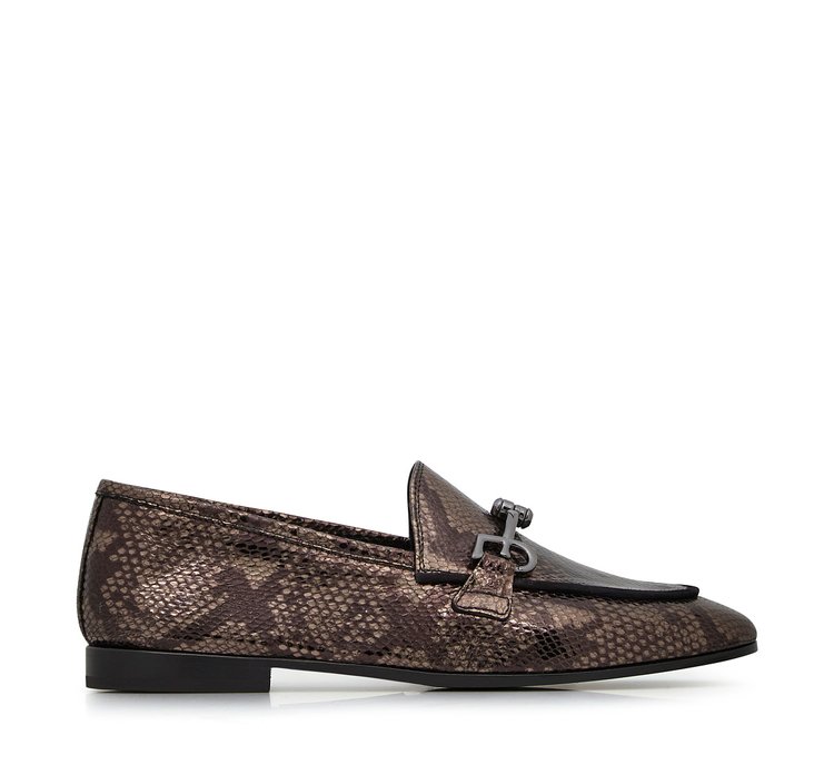 Fabi loafer in reptile print