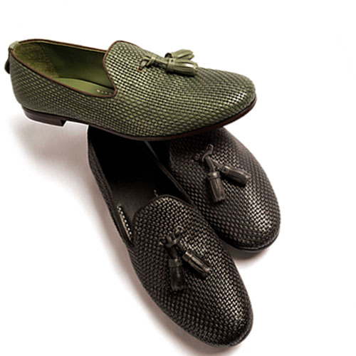 Moda uomo P/E 2015: scarpe in pelle intrecciata, fresca raffinatezza di tendenza