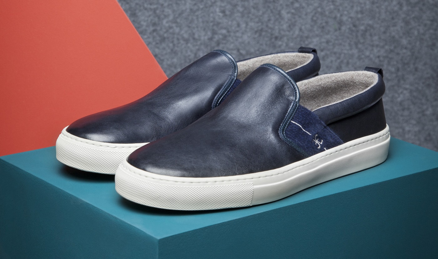 SOFT NAPPA LEATHER SLIP-ONS WITH CASHMERE LINING