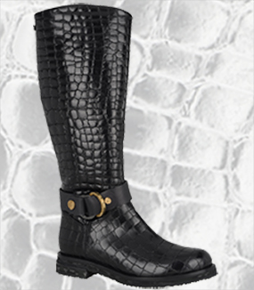 womens croc print boots