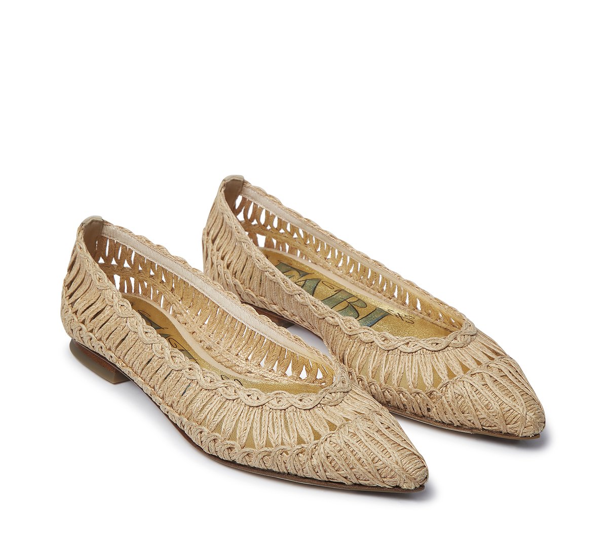 Fabi raffia ballet flat