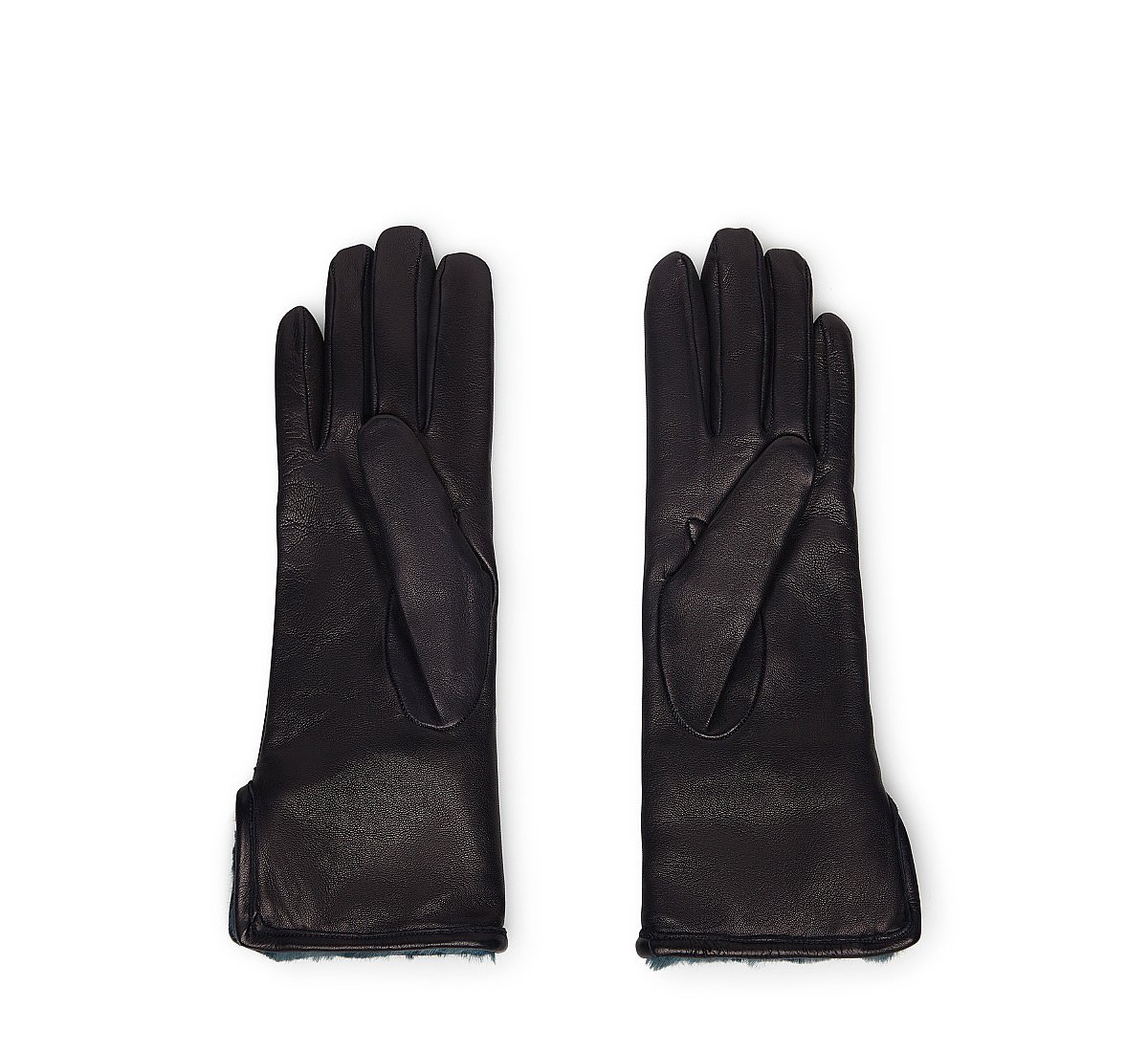 Black gloves with fur