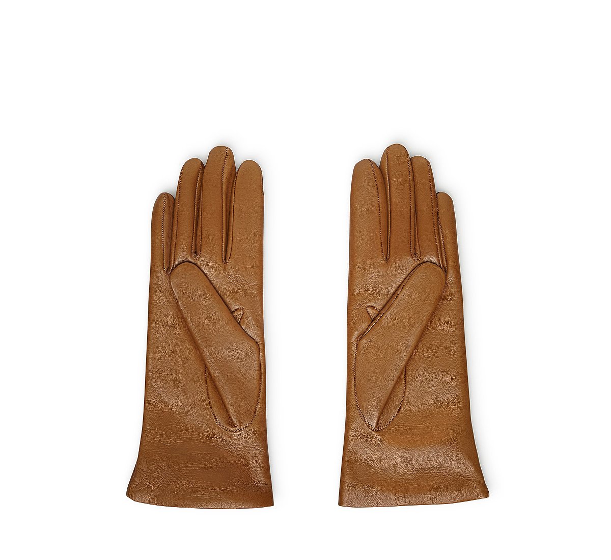 Brown leather gloves