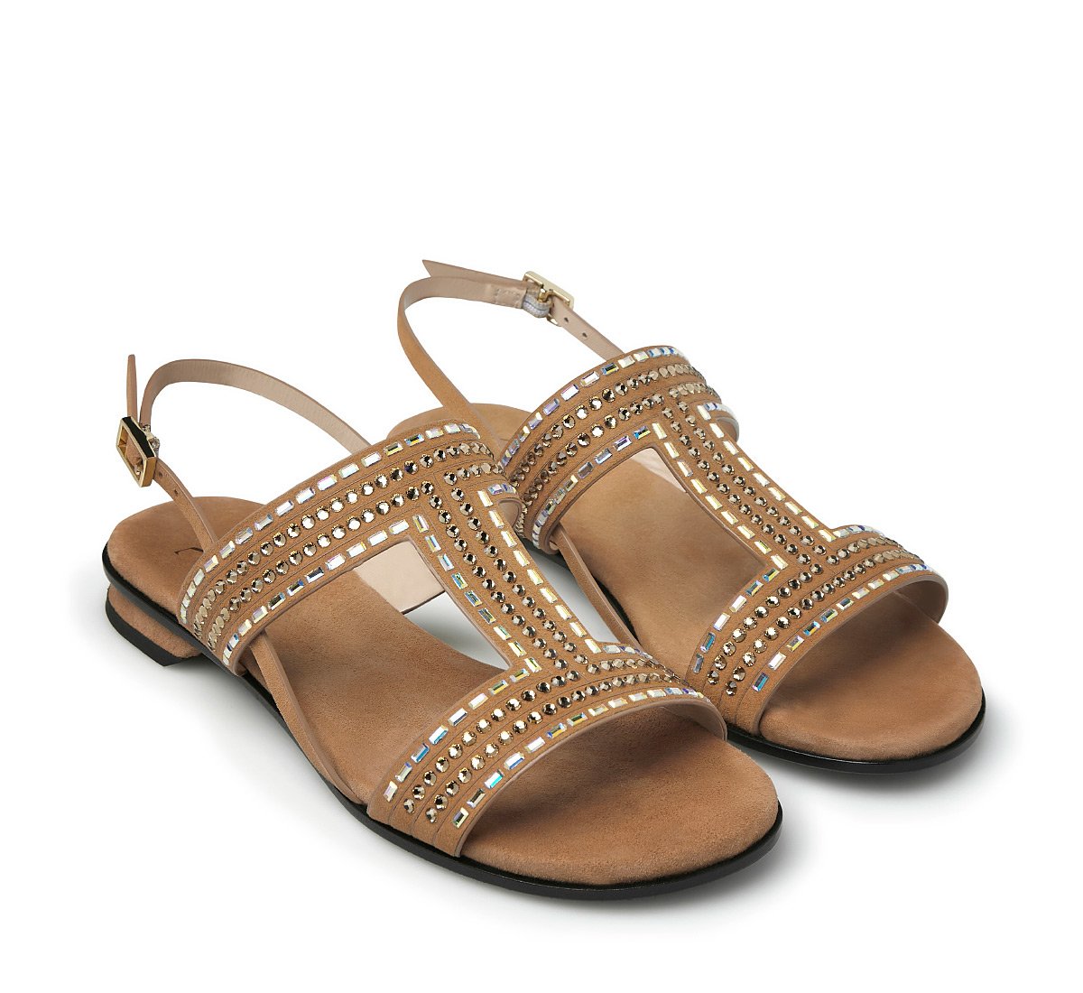 Sandals with rhinestones