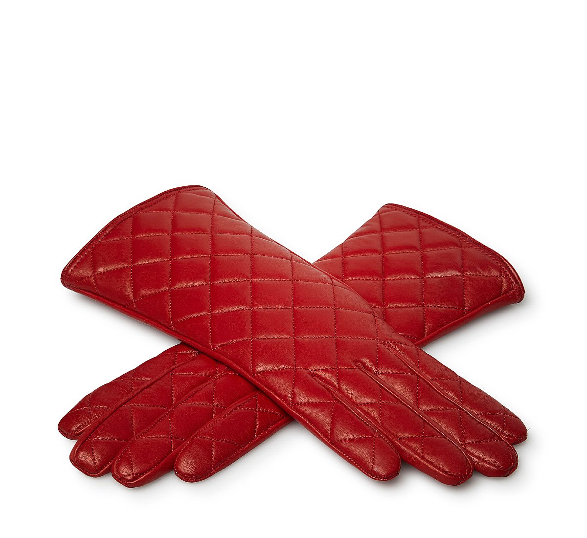 Red quilted gloves