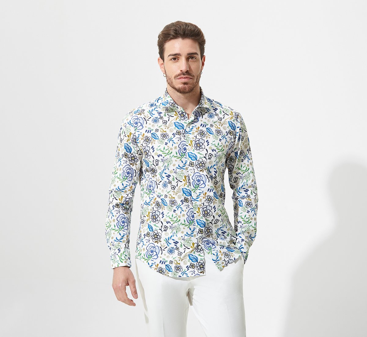 Camicia slim-fit fantasaia