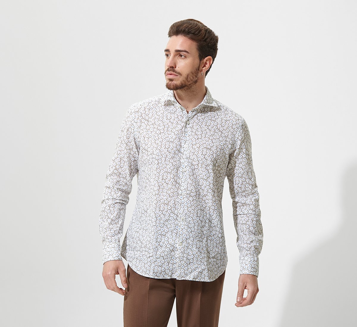 Patterned slim fit shirt