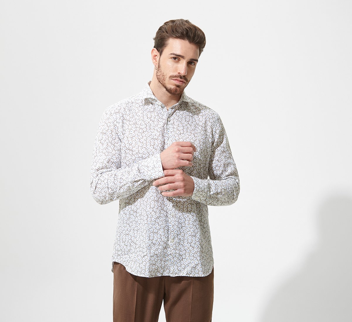 Patterned slim fit shirt