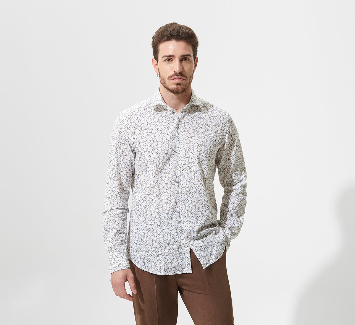 Patterned slim fit shirt