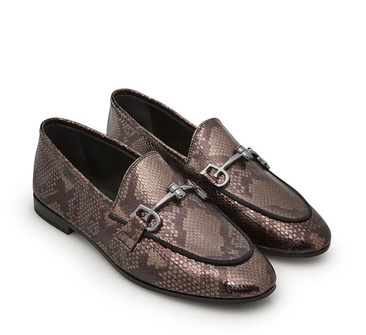 Fabi loafer in reptile print