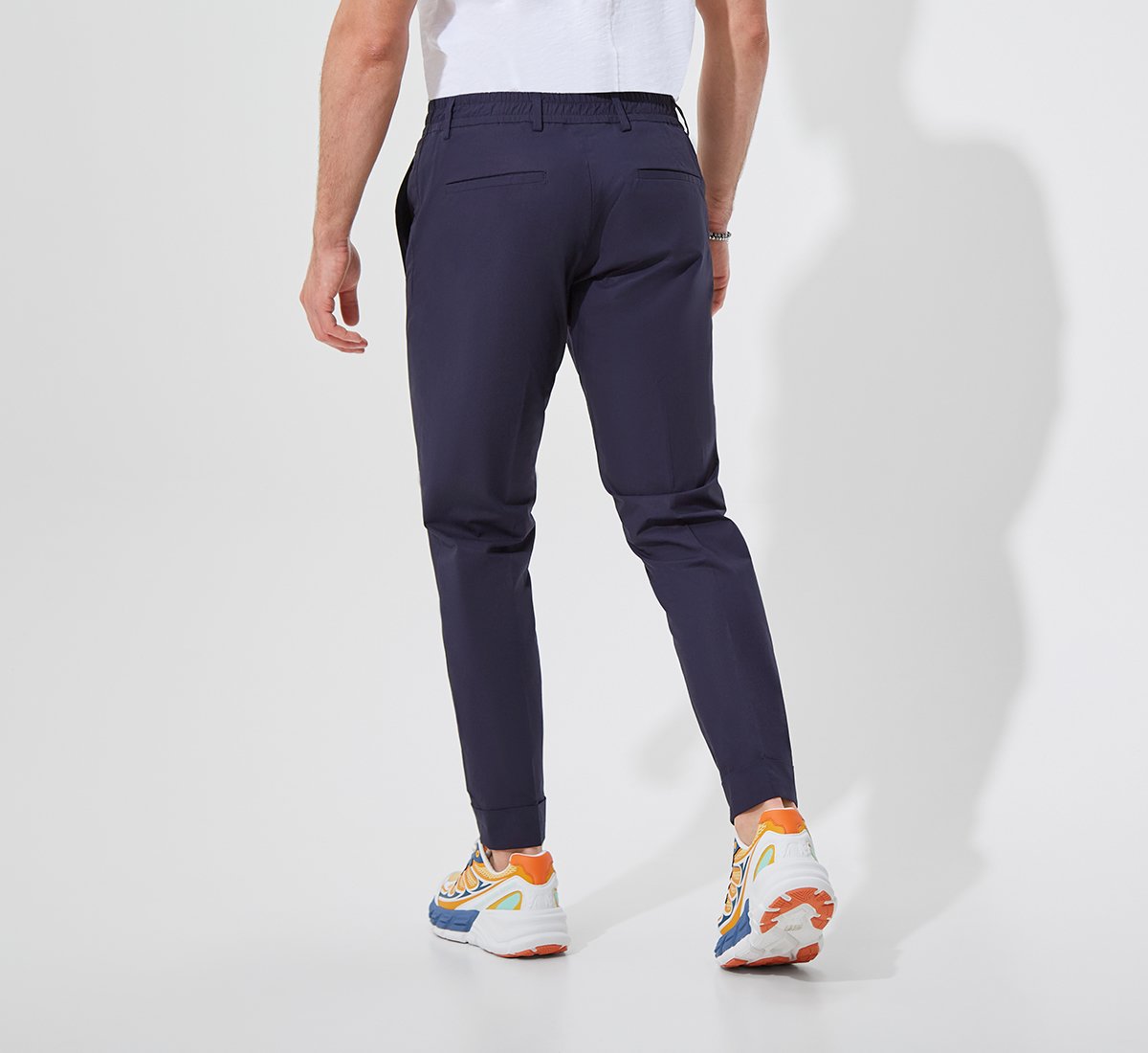 Dark Blue Cotton Chino Pants