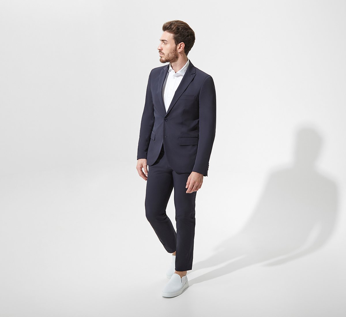 Blue regular fit trousers