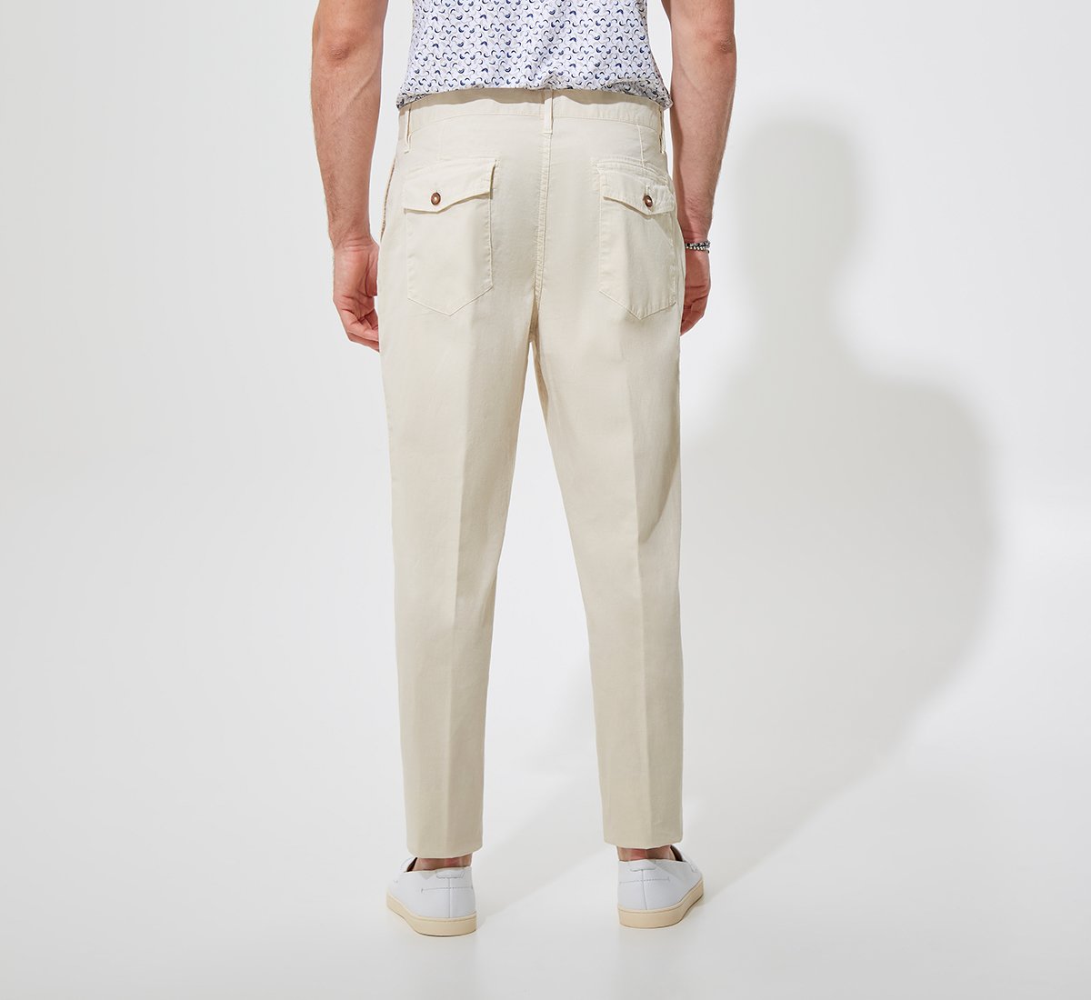 Beige Chino Pants with Front Pockets