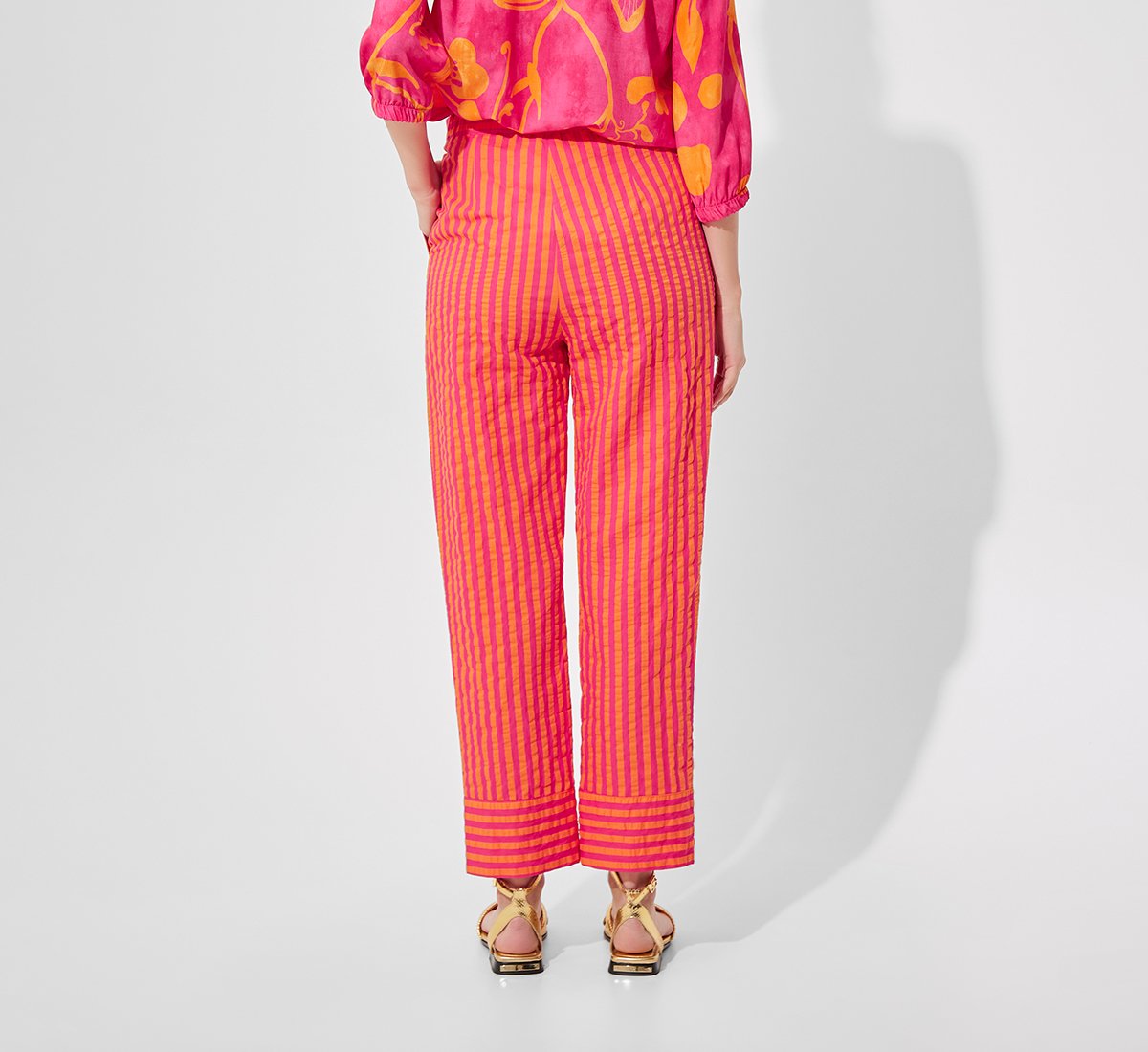 Regular-fit striped trousers