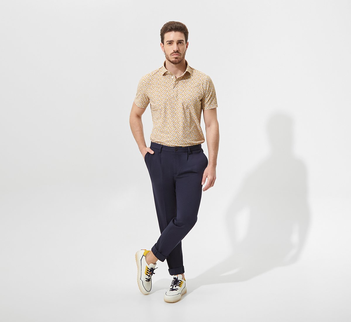 Patterned polo shirt